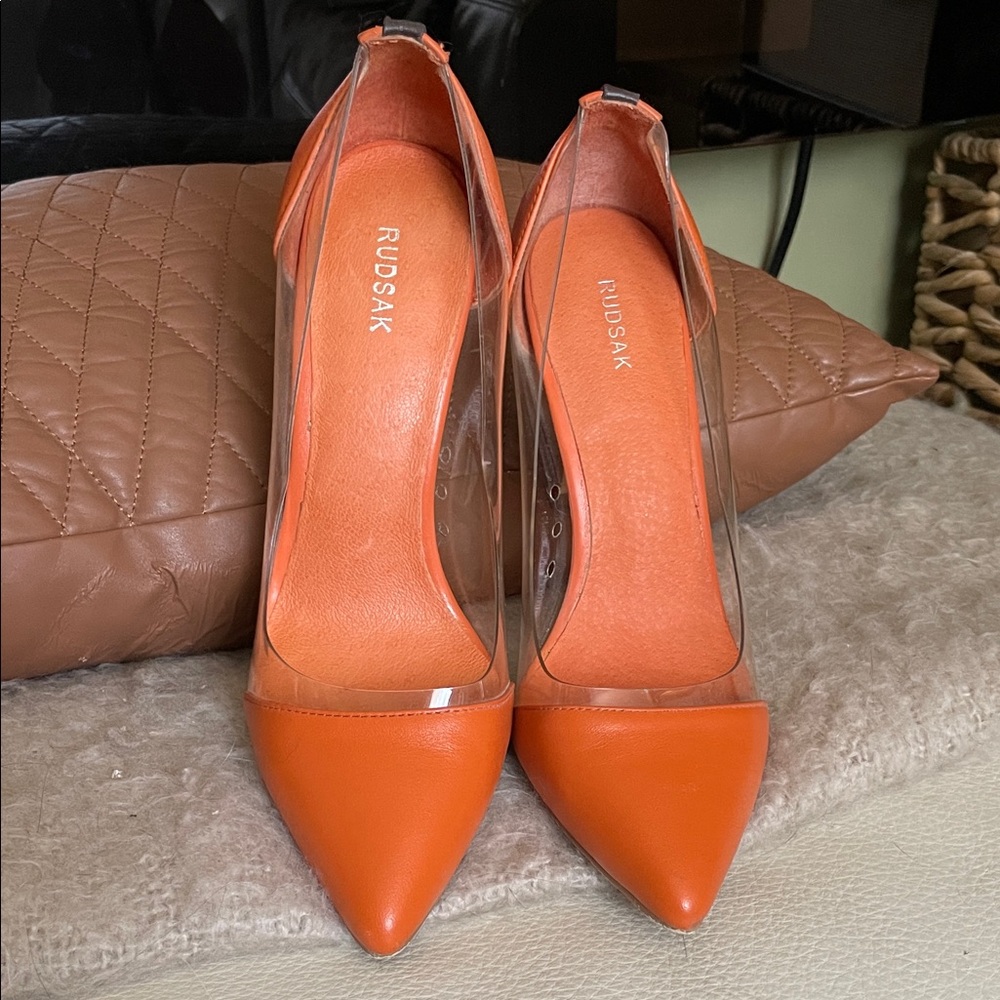 RUDSAK Orange and Transparent Heels - Picture 2 of 8